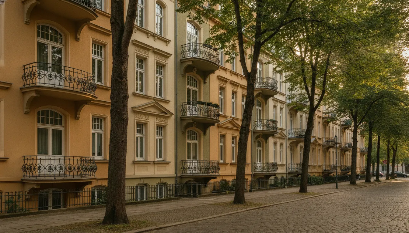 Gruenderzeit-Mehrfamilienhaeuser in einer Wohnstrasse in Duesseldorf — Immobilien in Familiengesellschaften in NRW